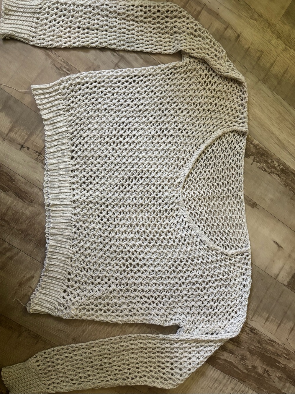 Light Cream Open-Knit Women’s Sweater